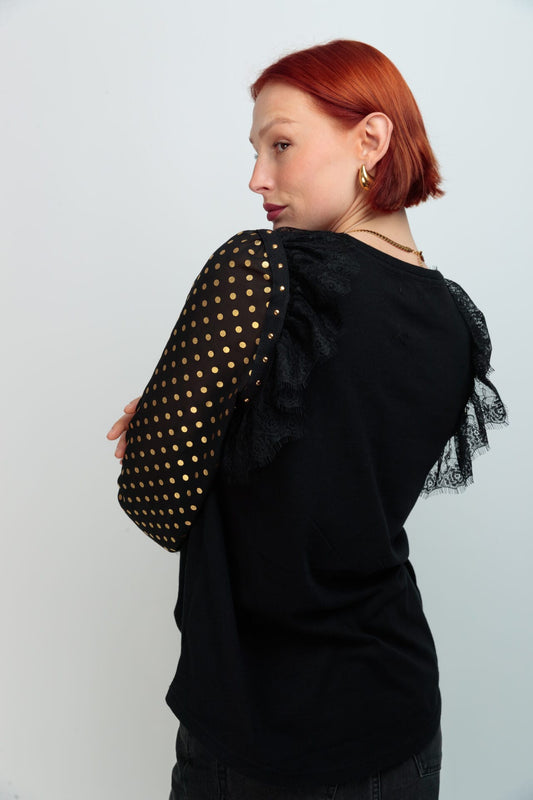 camiseta topitos encaje