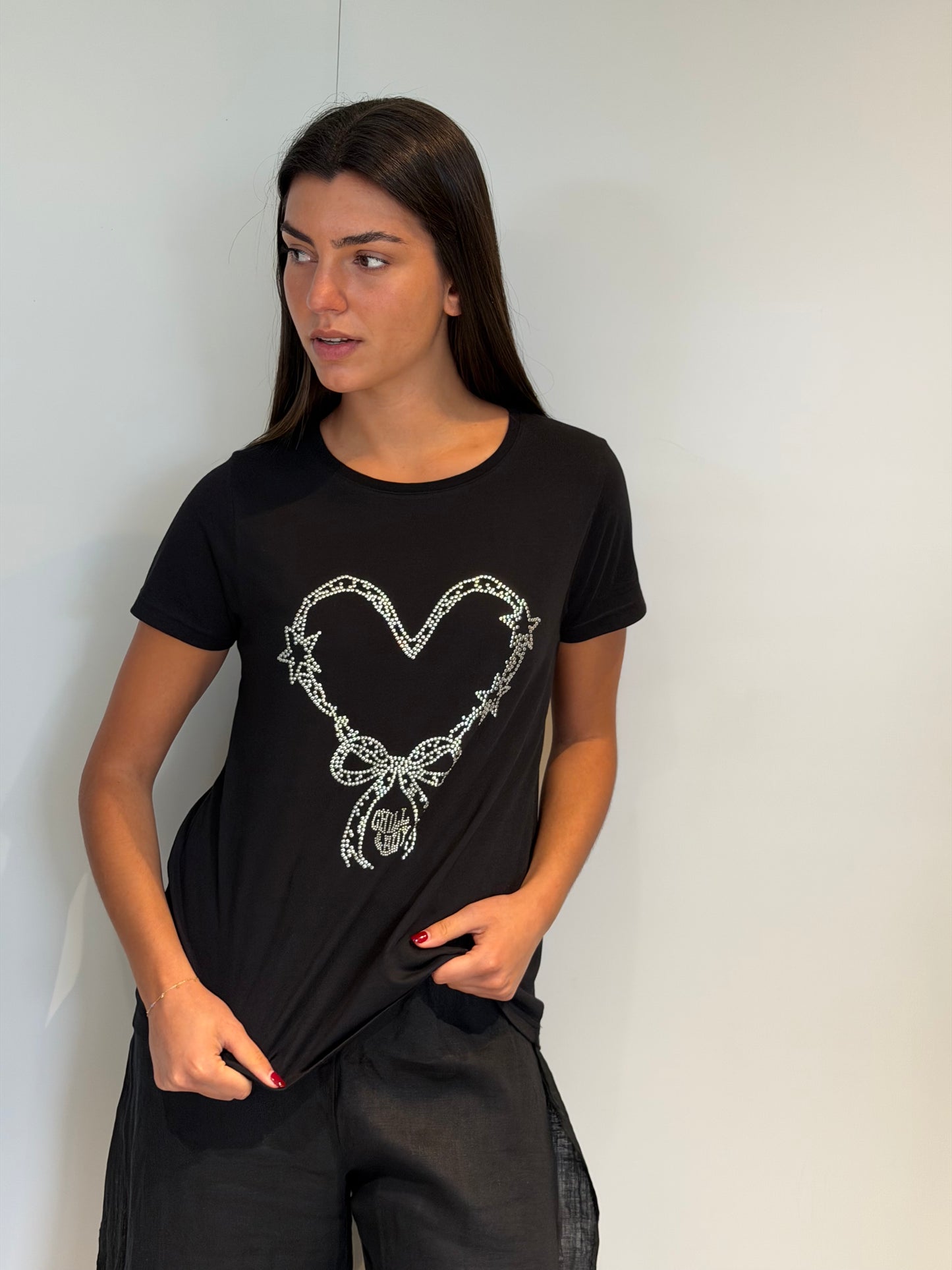 T-shirt Cœur Strass