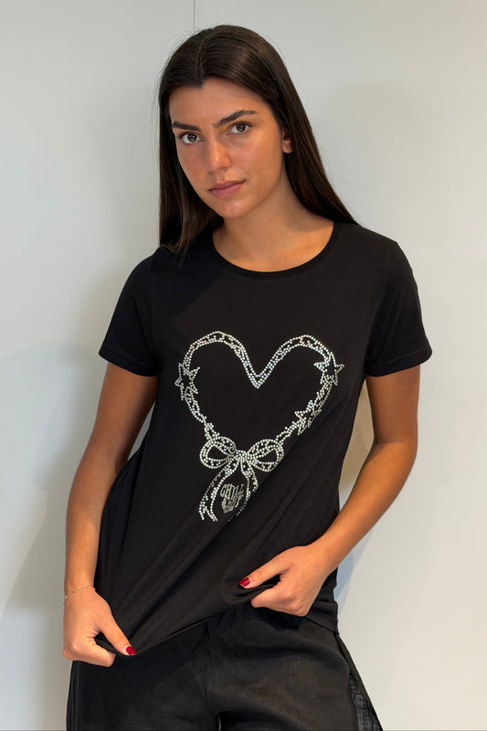 Camiseta Corazón Strass