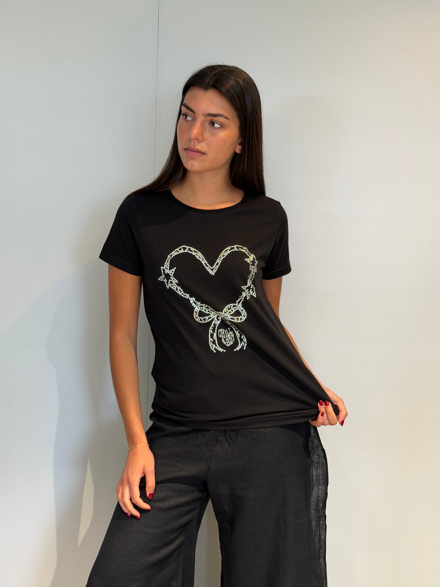 T-shirt Cœur Strass