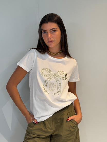 T-shirt Nœud Clous Doré