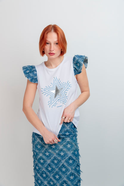 Camiseta Volante Estrellas Azul