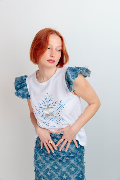 Camiseta Volante Estrellas Azul