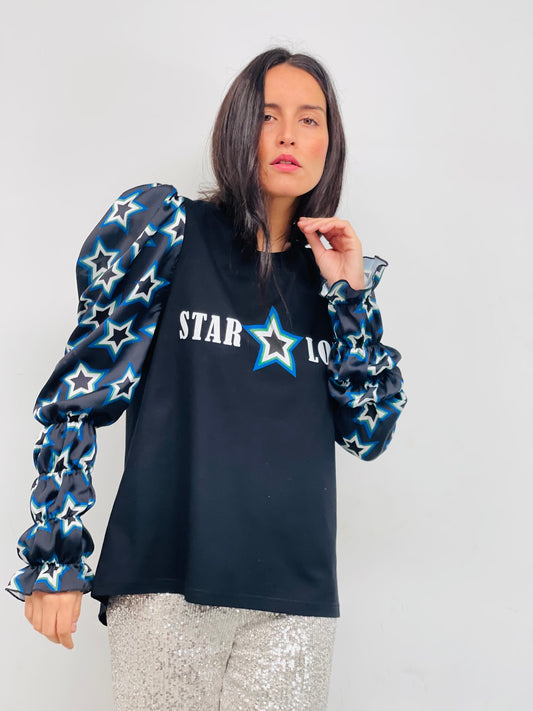 Camiseta Abullonada Star Love Fugaz Azul
