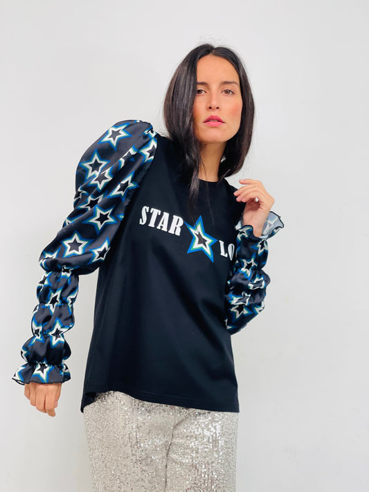 Camiseta Abullonada Star Love Fugaz Azul