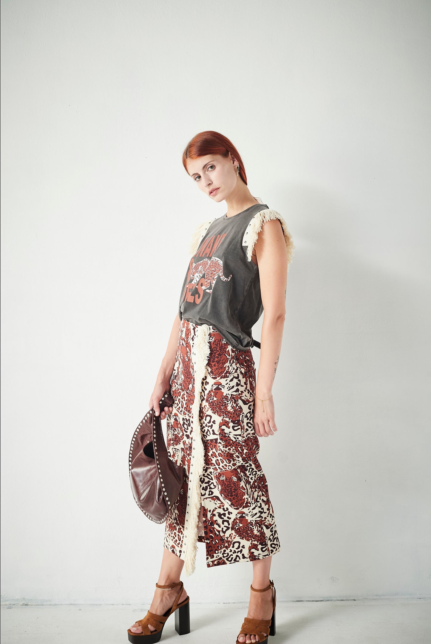 Falda Flecos Tiger Brown