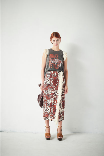 Falda Flecos Tiger Brown