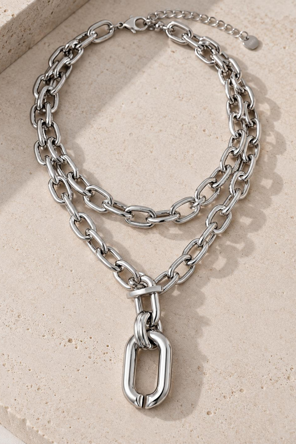 Collar Doble Plateado