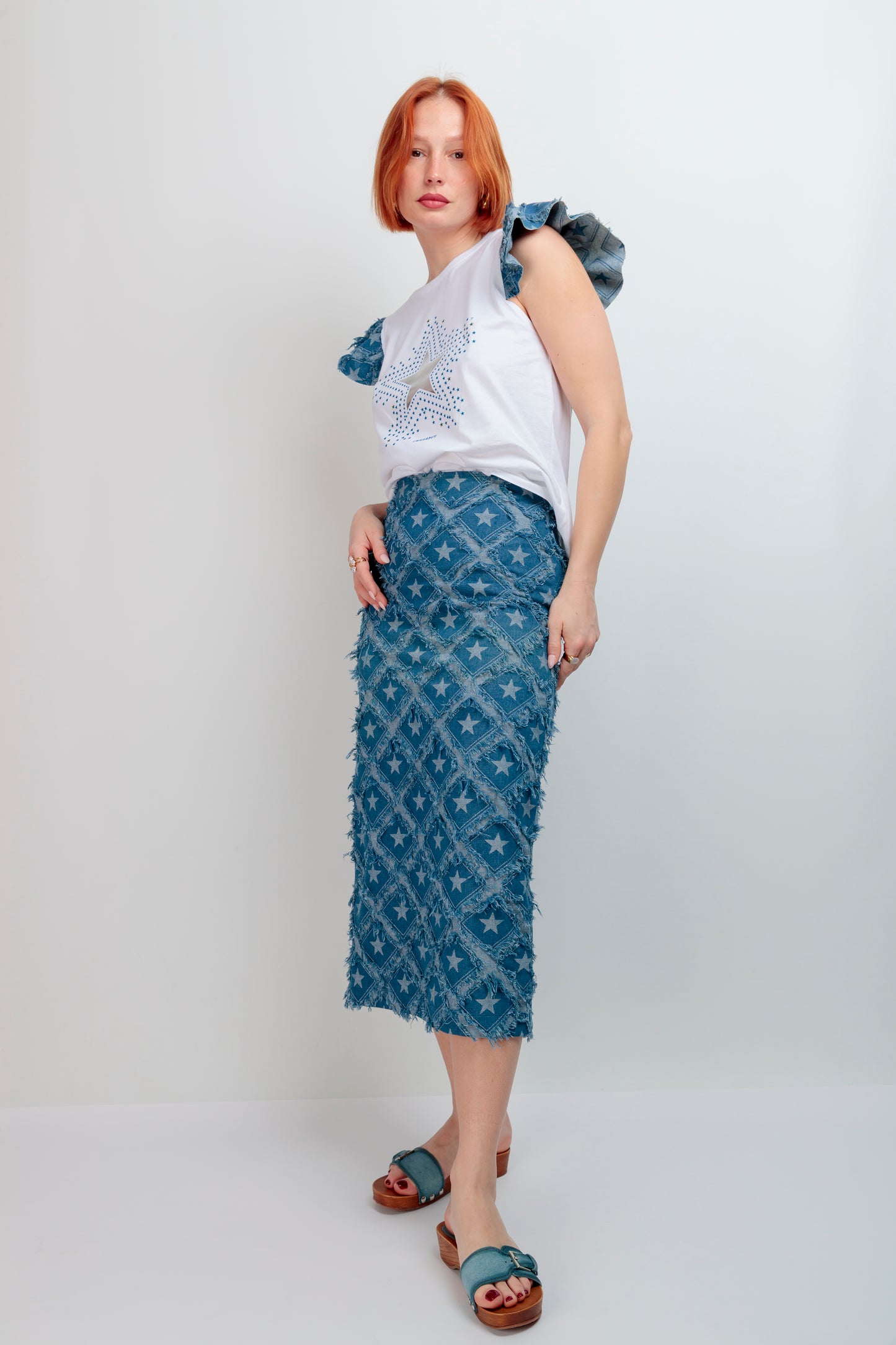 Falda Denim Estrellas