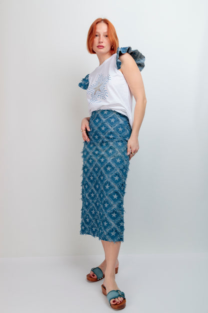 Falda Denim Estrellas
