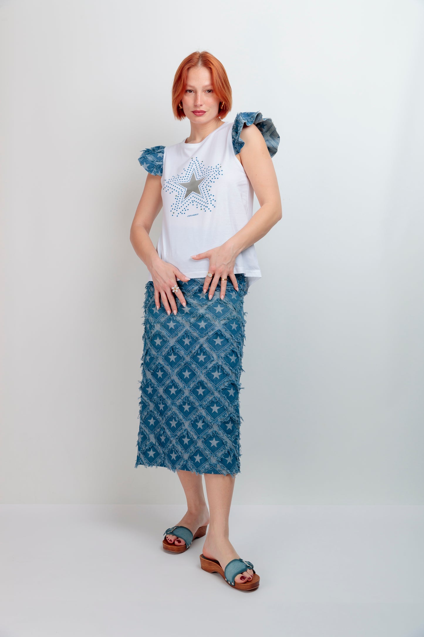 Falda Denim Estrellas