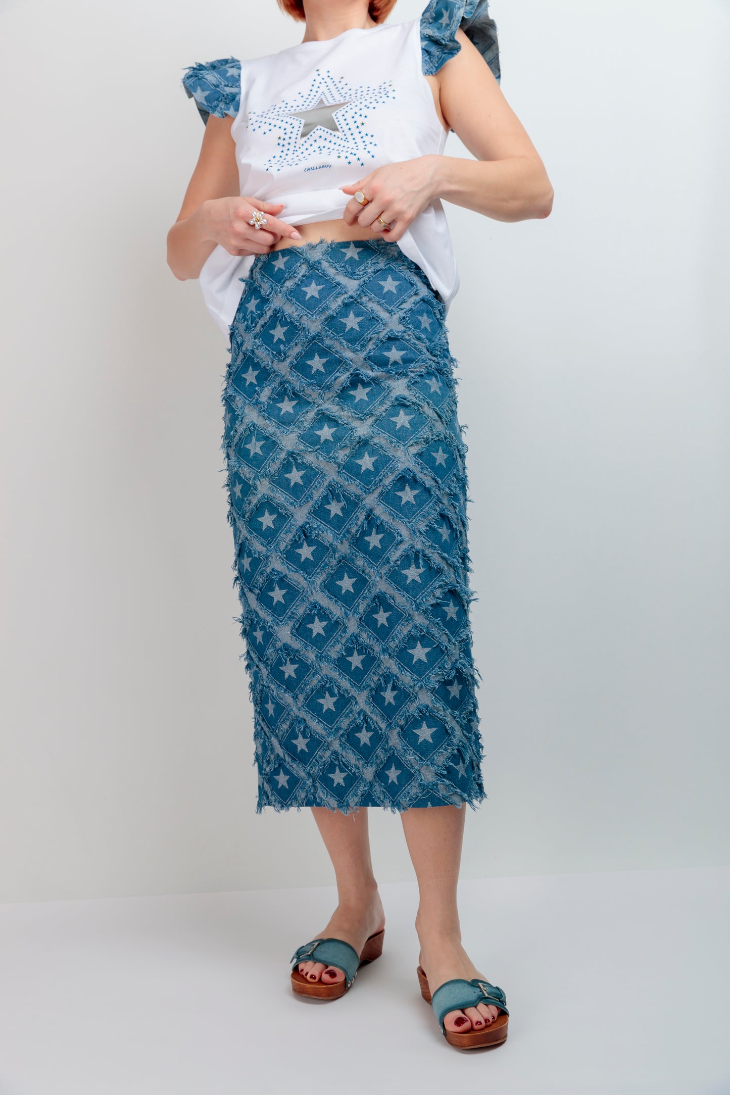 Falda Denim Estrellas