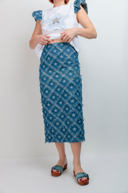 Falda Denim Estrellas