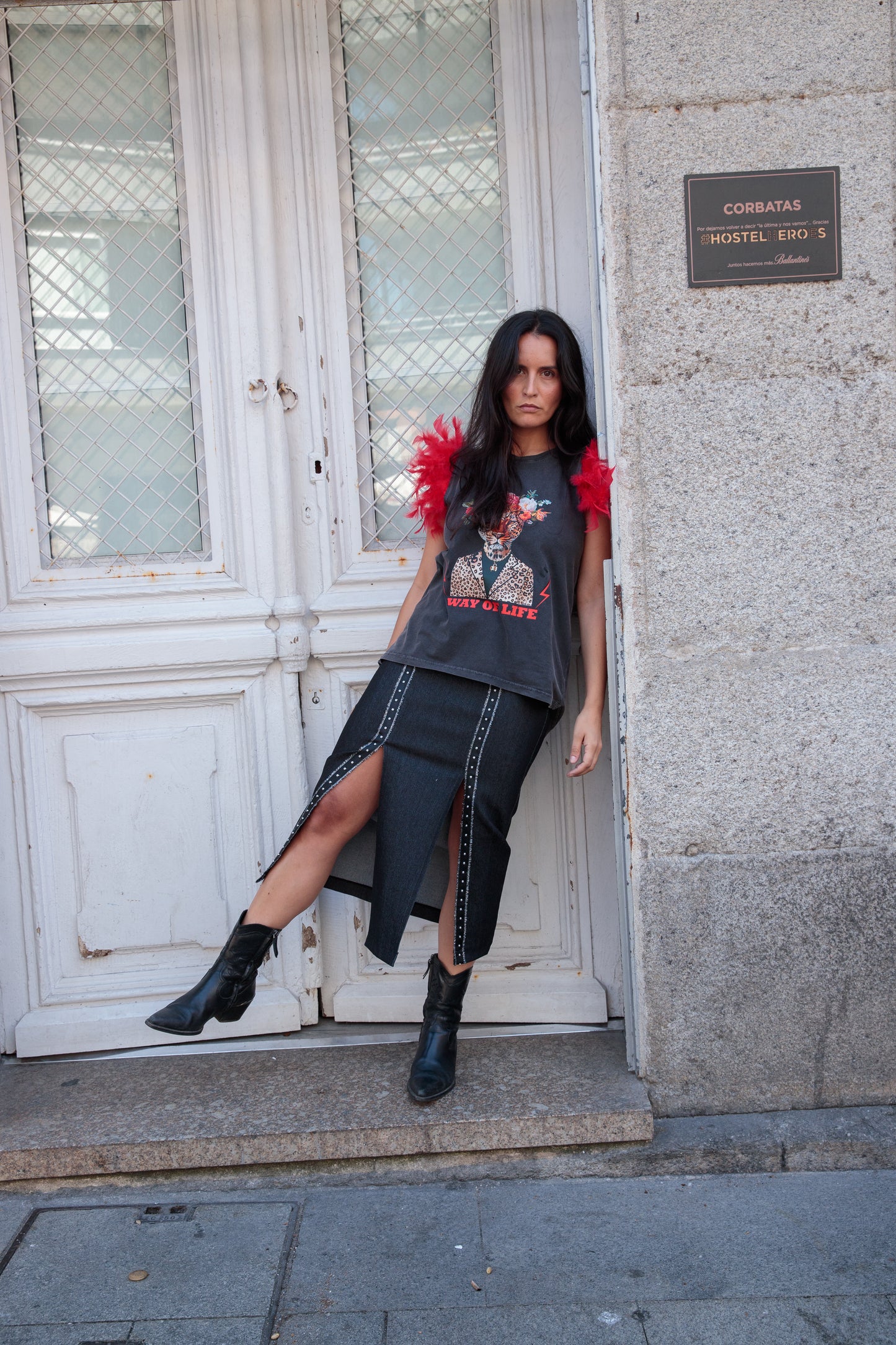 Falda Safari Denim Negro