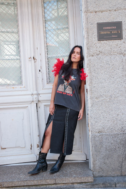 Falda Safari Denim Negro