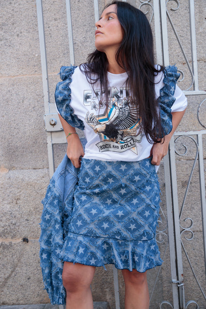 Falda Denim Star Azul