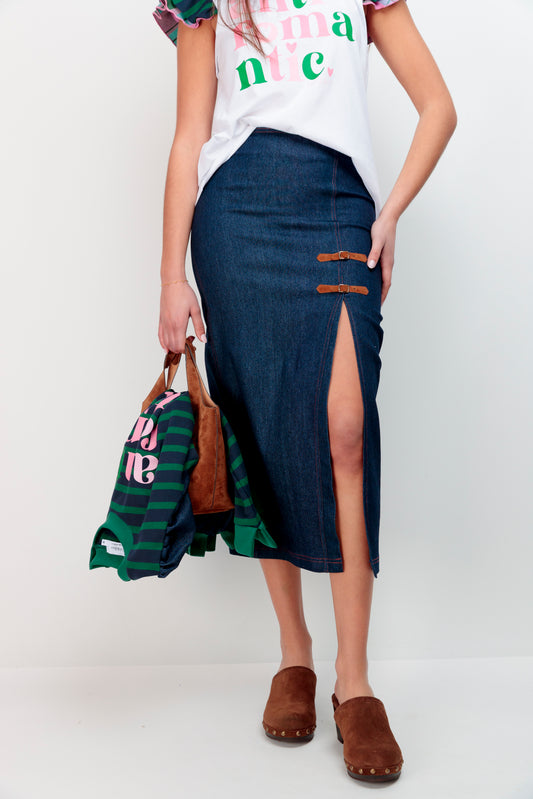 Falda Denim Hebillas