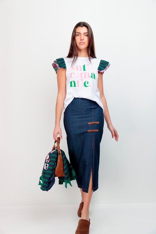 Falda Denim Hebillas