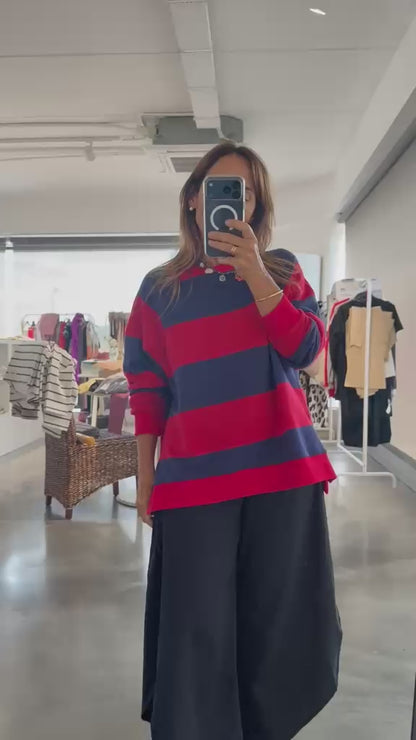 Navy Striped Sweatshirt