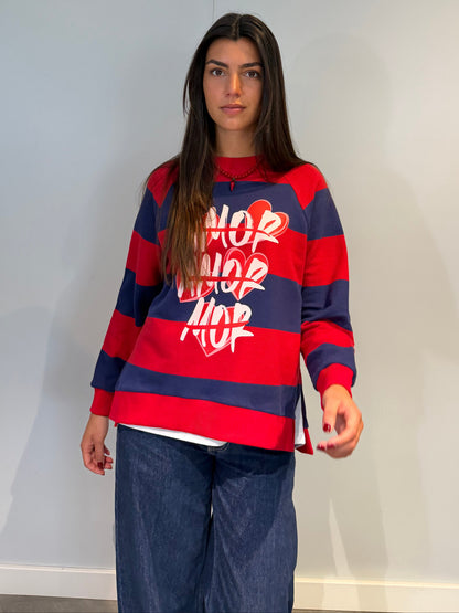 Sweat-shirt rayé amour mort