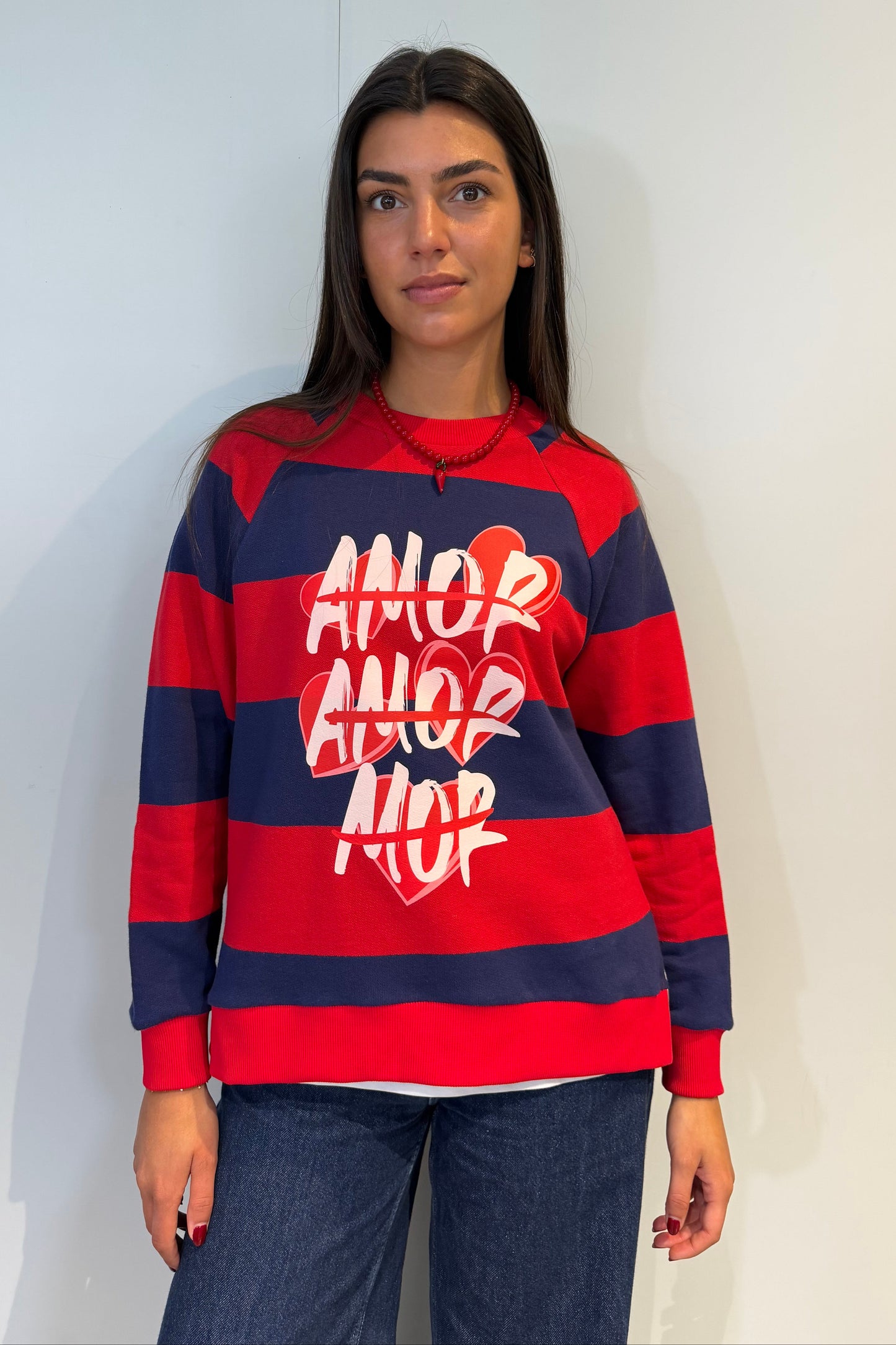 Sweat-shirt rayé amour mort