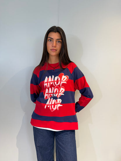 Sweat-shirt rayé amour mort