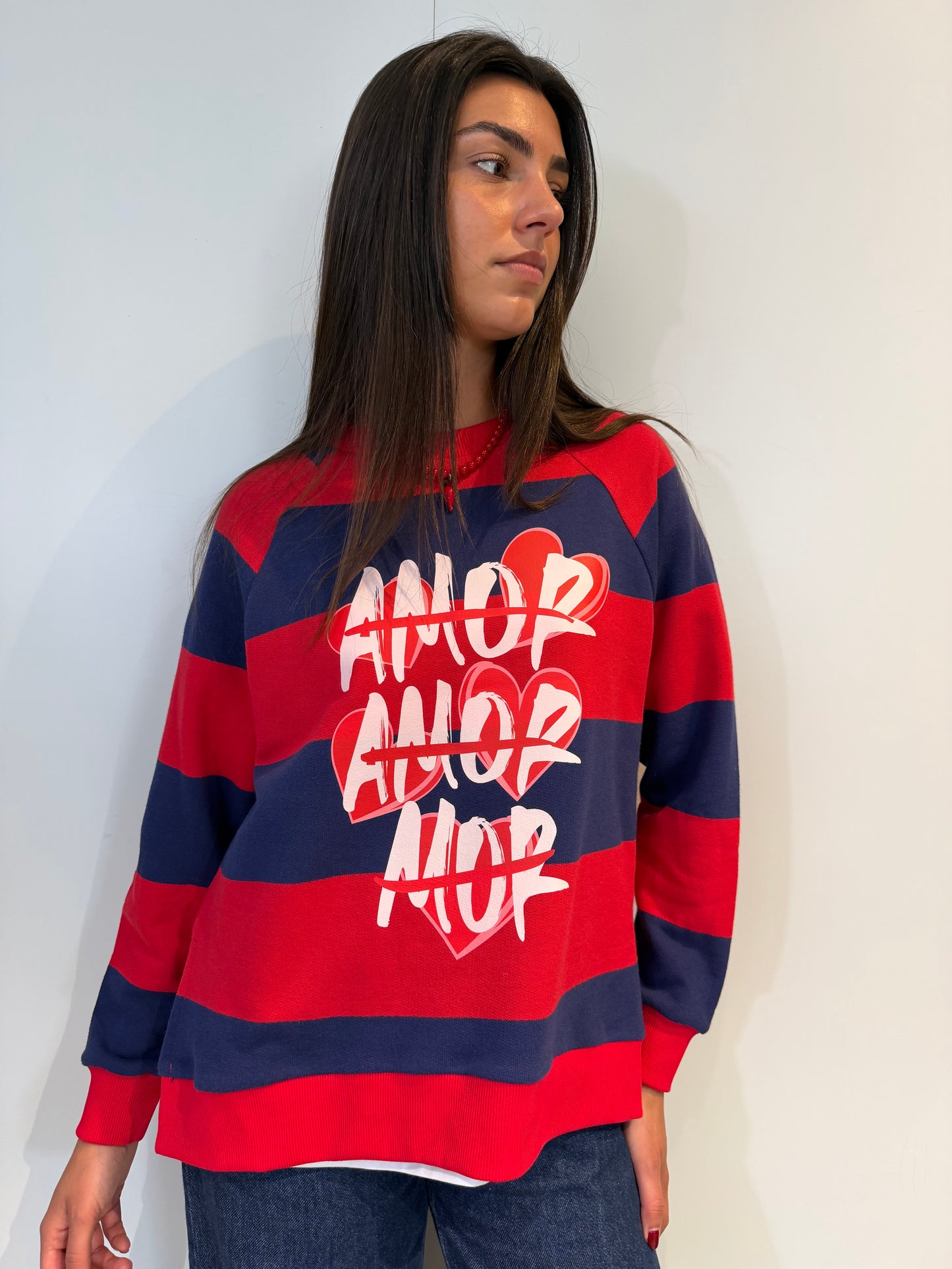 Sweat-shirt rayé amour mort