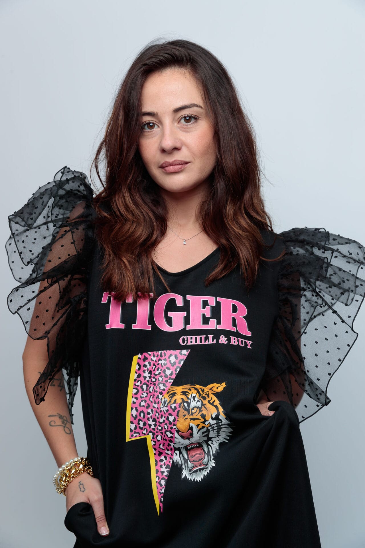 vestido topitos tiger rayo