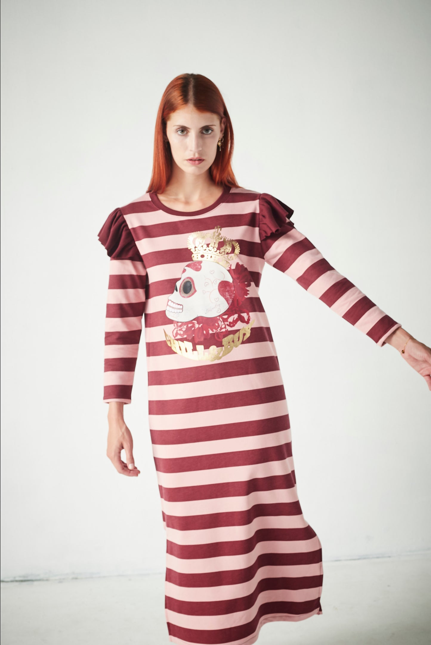 Vestido Largo Skull Dots