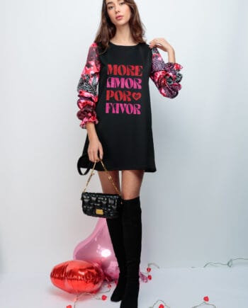 VESTIDO MANGA BLISS PANTERA LOVE FUCSIA MORE LOVE