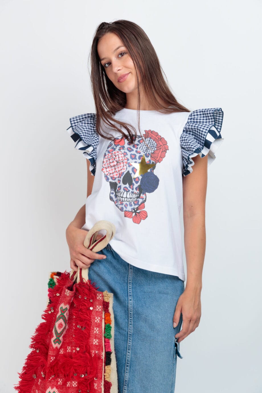 CAMISETA SUNSET SKULL FLORES