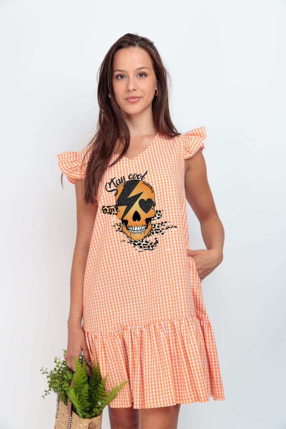 VESTIDO URSULA VICHY NARANJA STAY COOL