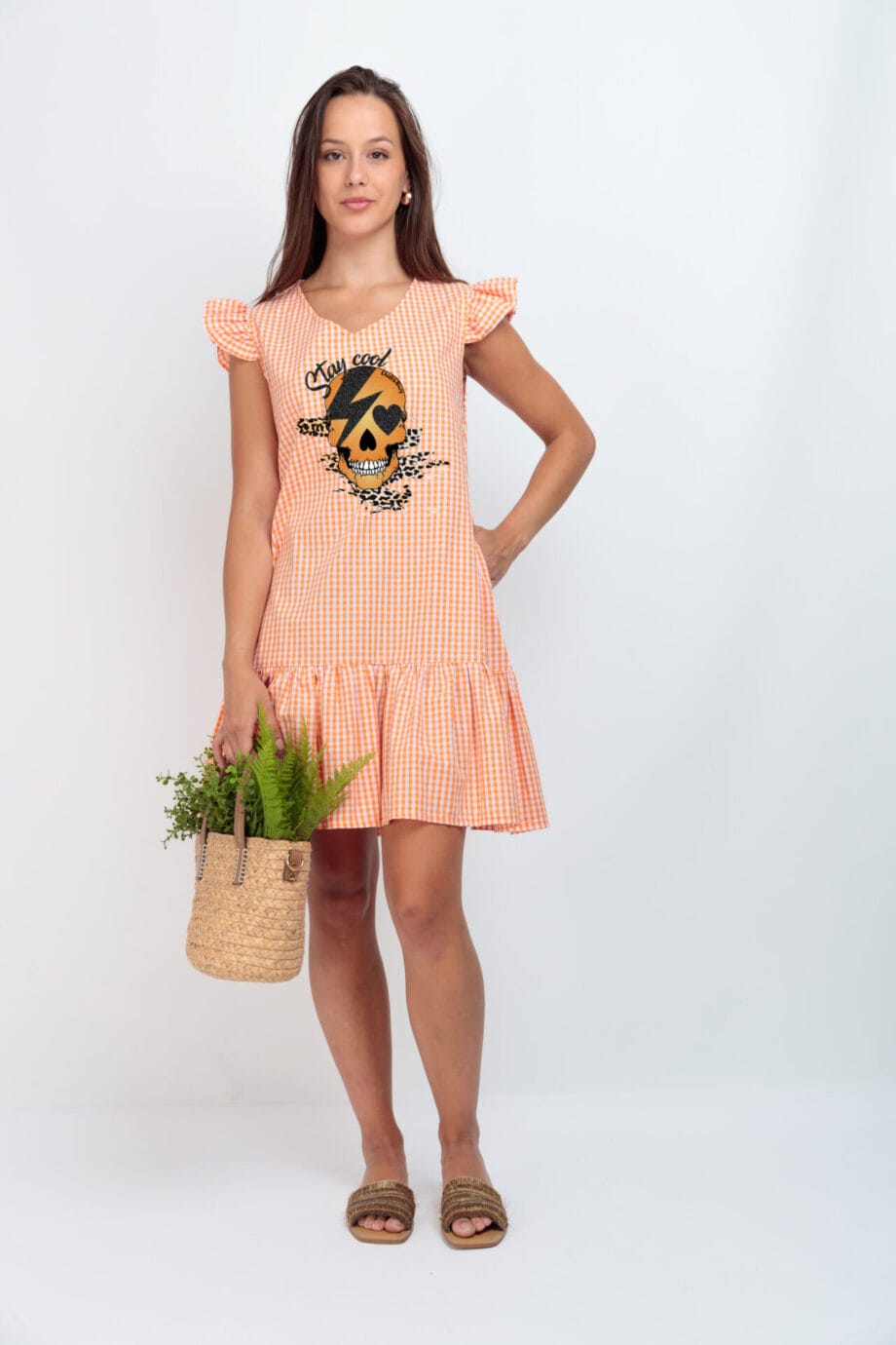 VESTIDO URSULA VICHY NARANJA STAY COOL