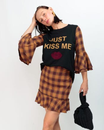 CAMISETA MANGA MAYA CELTA MOSTAZA KISSME