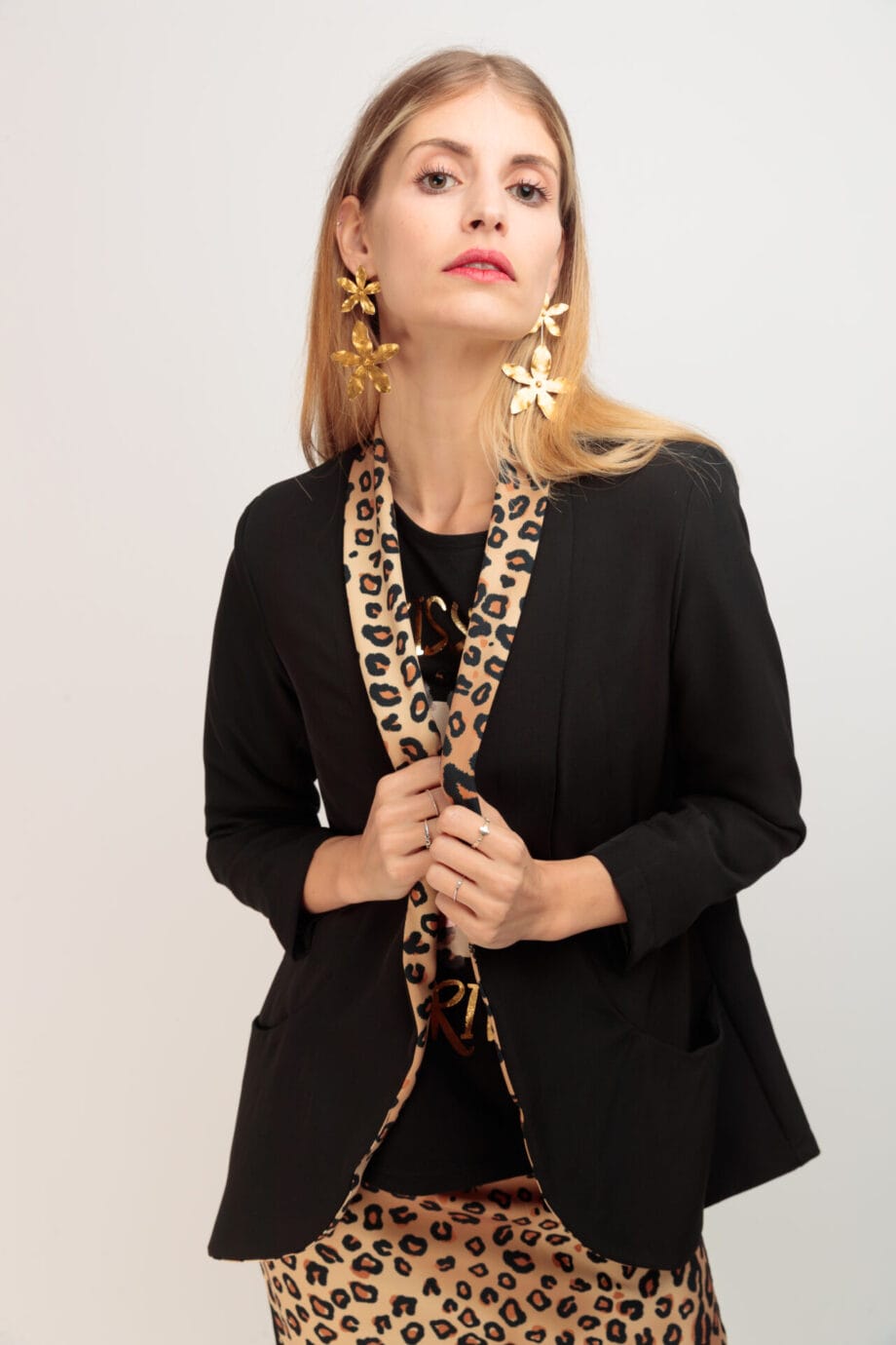 BLAZER SMOKING SOLAPA LEOPARD SIN DISENO