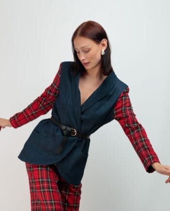 BLAZER VAQUERA MANGAS TARTAN SIN DISENO