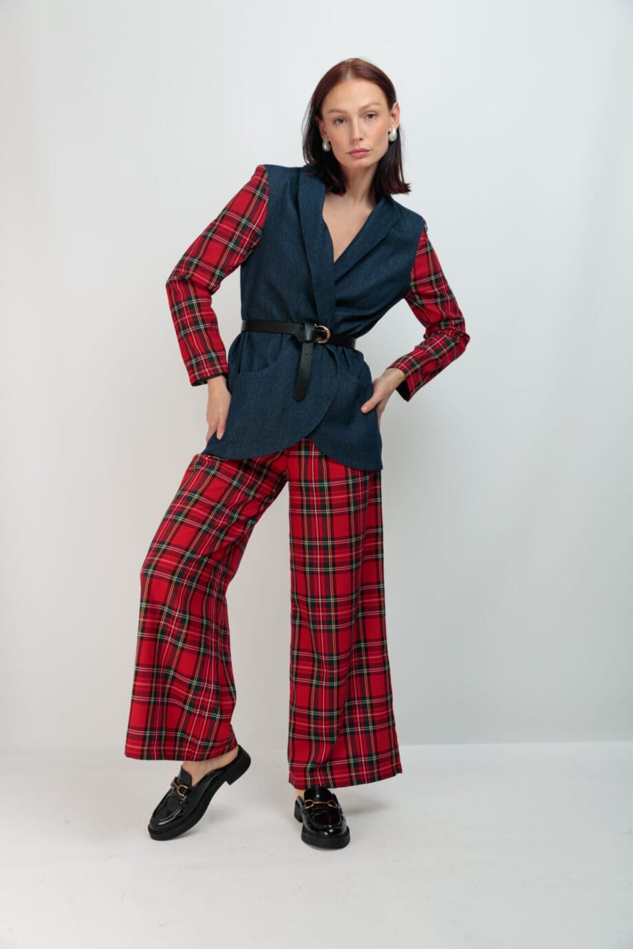 BLAZER VAQUERA MANGAS TARTAN SIN DISENO