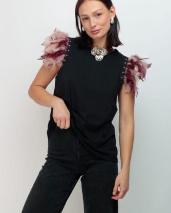 CAMISETA PLUMAS MIXTACHAS SIN DISENO