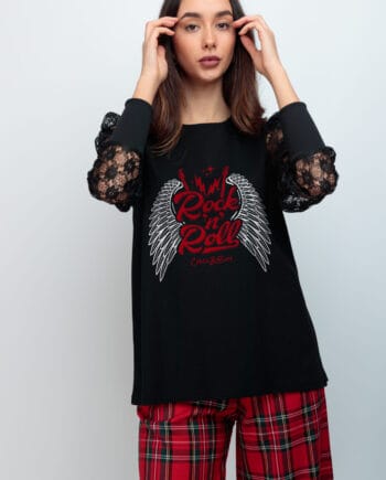 CAMISETA MANGA CANELA FANTASIA ROCKFLY ROJO