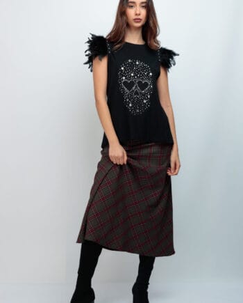 CAMISETA PLUMAS NG SKULL BRILLI