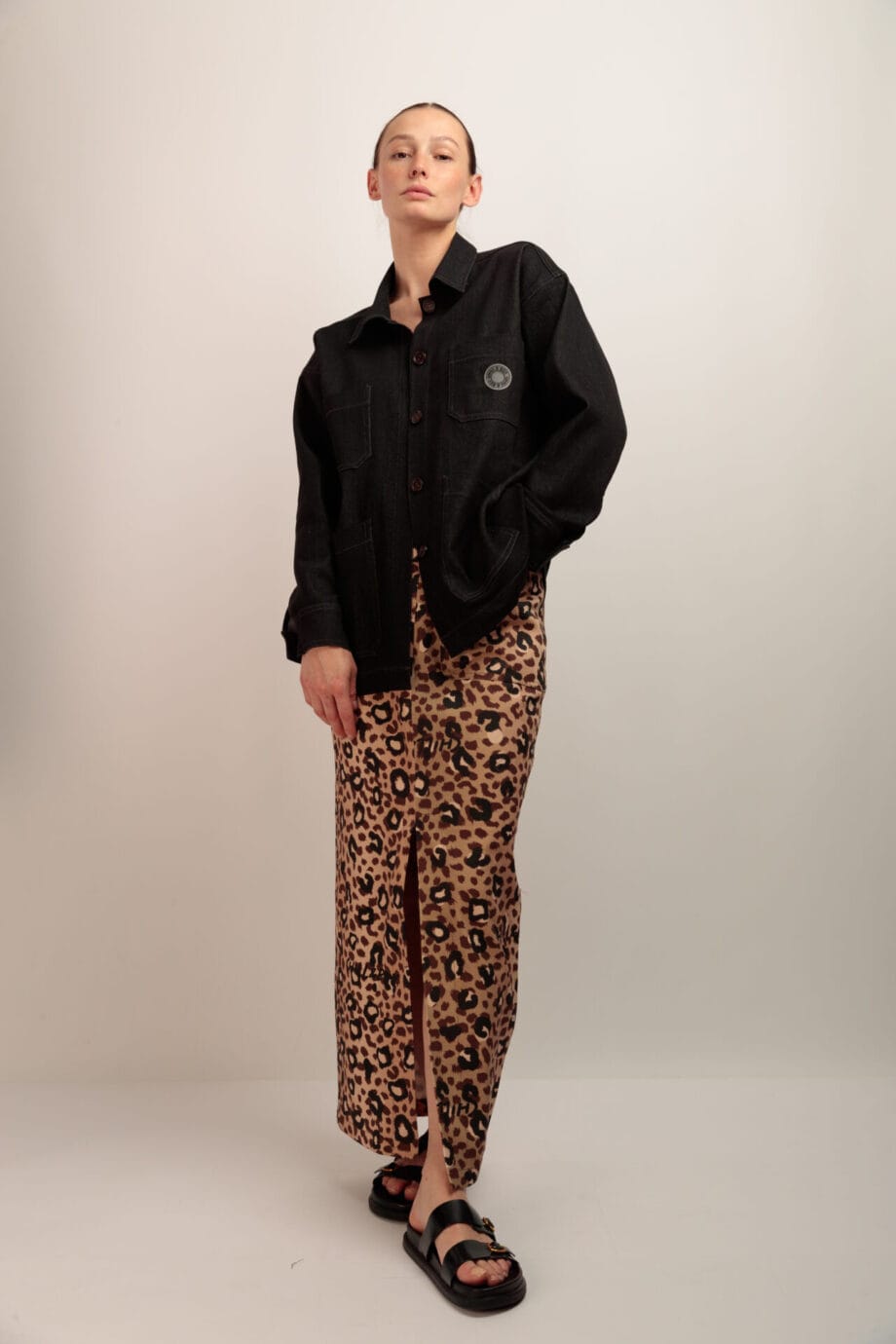 FALDA DENIM ANIMAL PRINT