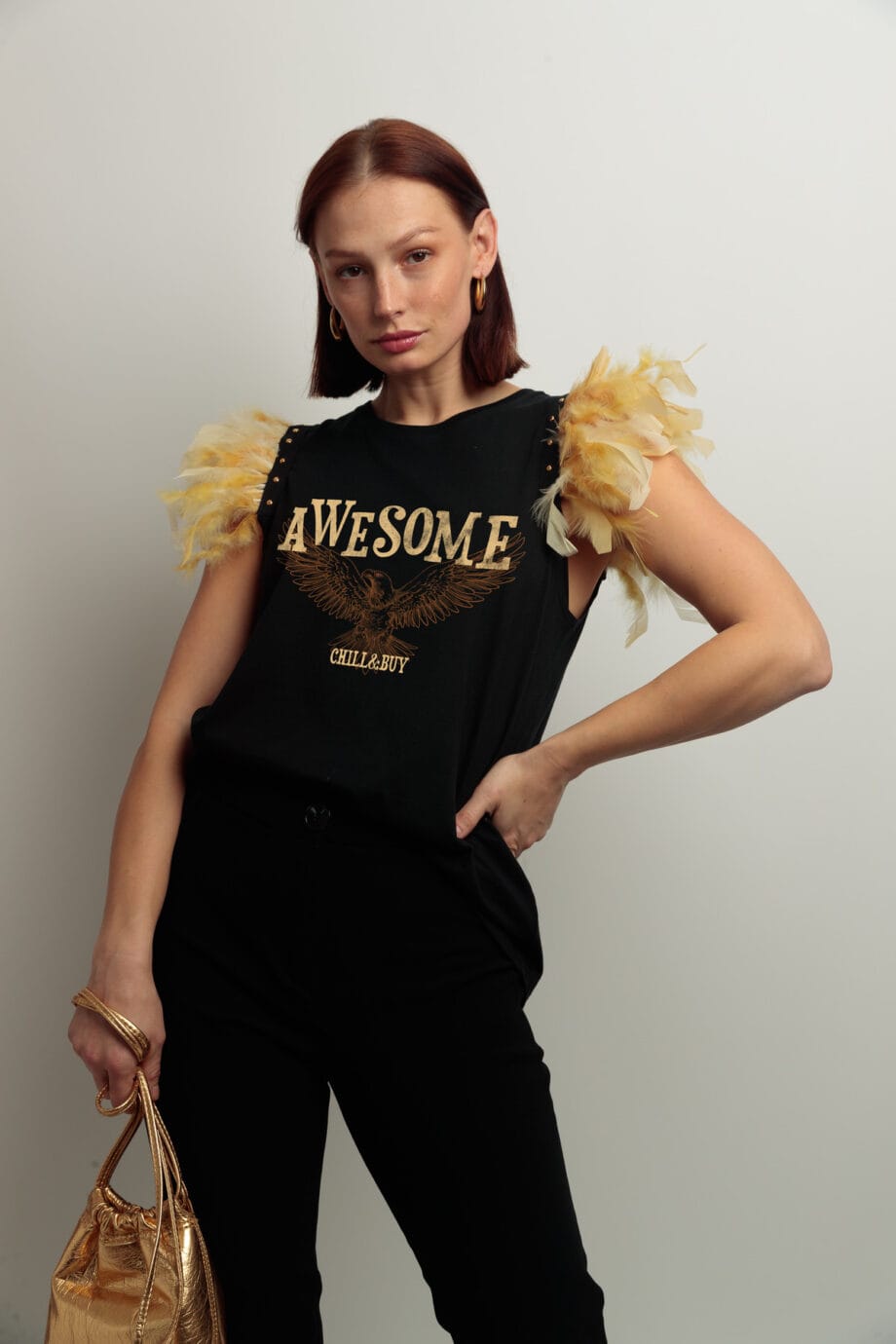 CAMISETA PLUMAS AWESOME