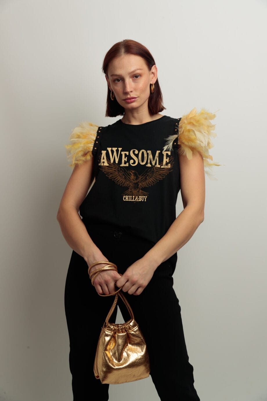 CAMISETA PLUMAS AWESOME