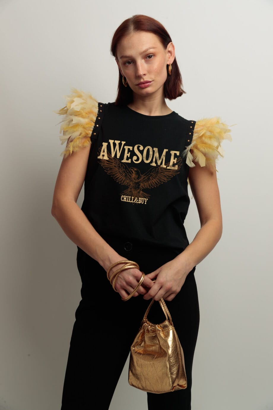 CAMISETA PLUMAS AWESOME