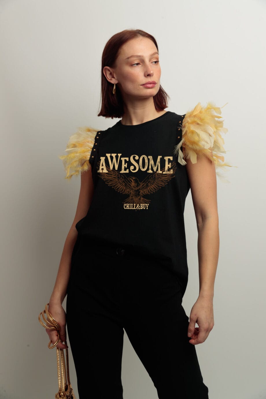 CAMISETA PLUMAS AWESOME