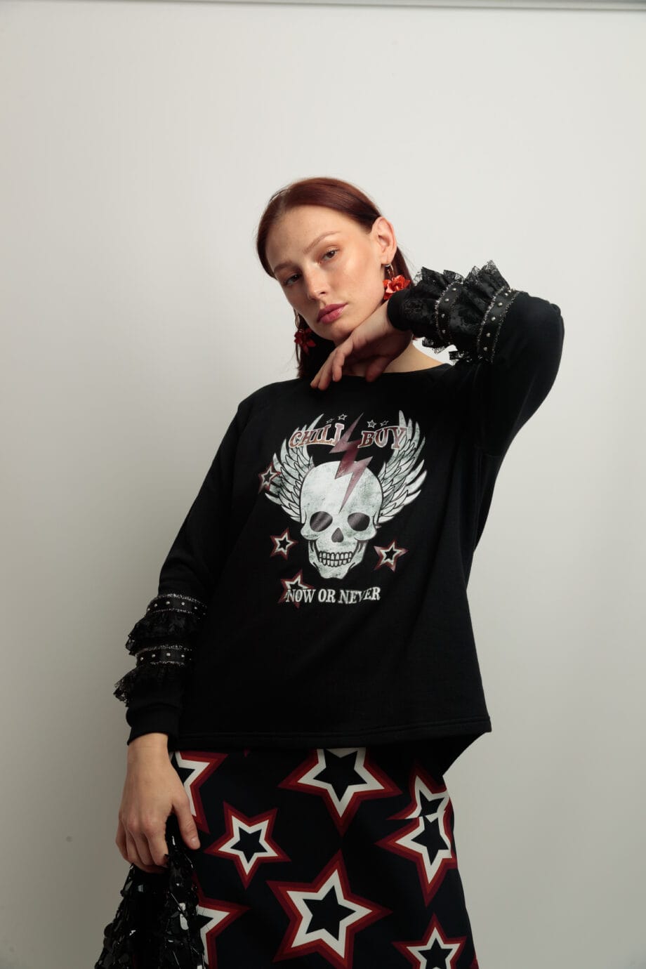 SUDADERA PARTY SKULL OR NEVER