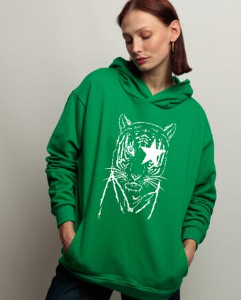 SUDADERA VERDE FELINO