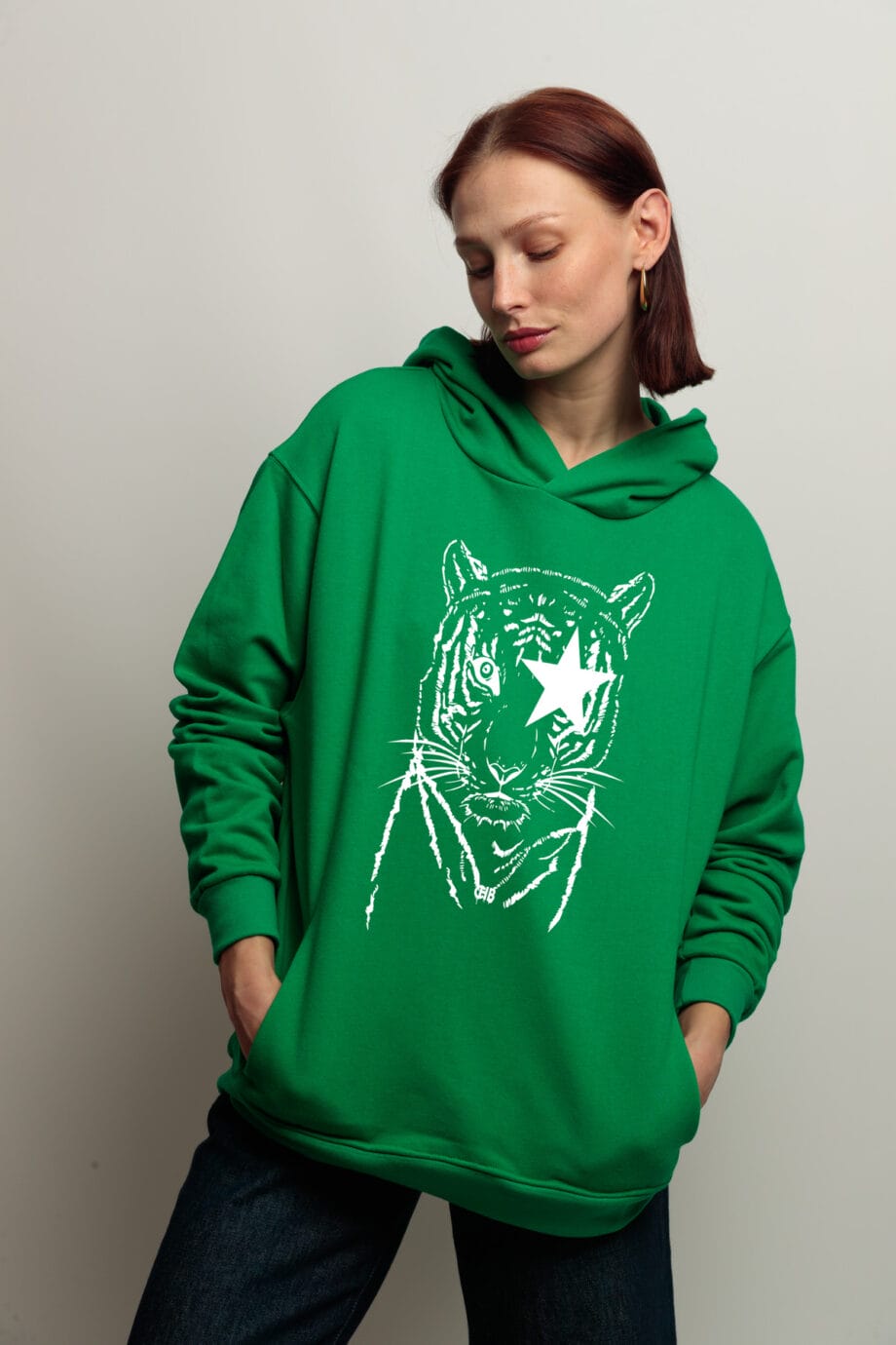 SUDADERA VERDE FELINO