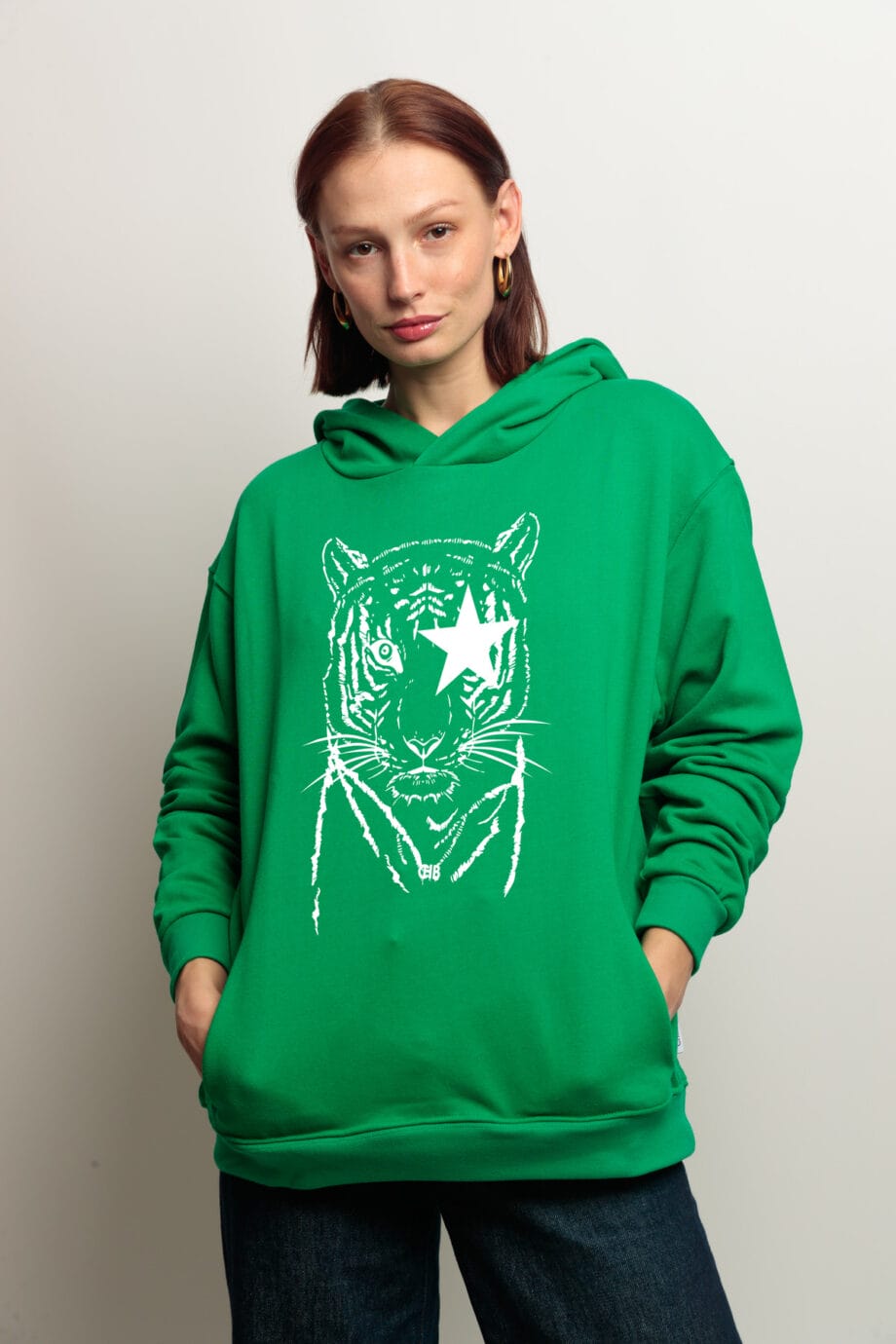 SUDADERA VERDE FELINO