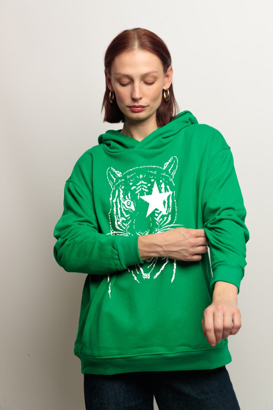 SUDADERA VERDE FELINO